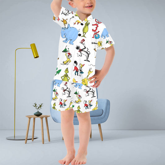 A Little Dr. Seuss V-Neck Short Pyjama Set